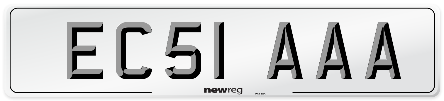 EC51 AAA Number Plate from New Reg